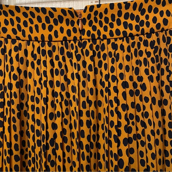 J.Crew pleased skirt mustard black polka dots size 00 - Picture 3 of 10